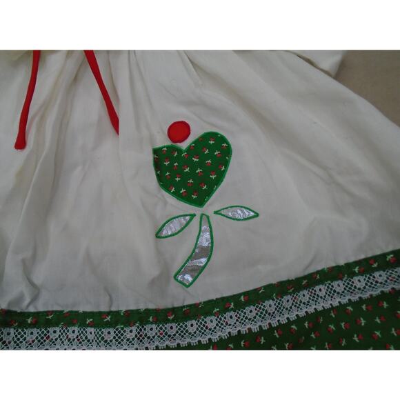 Vintage 80s Nana’s Pet JC Penney Green Heart Dress With Pinafore Apron Size 2T - Picture 2 of 12